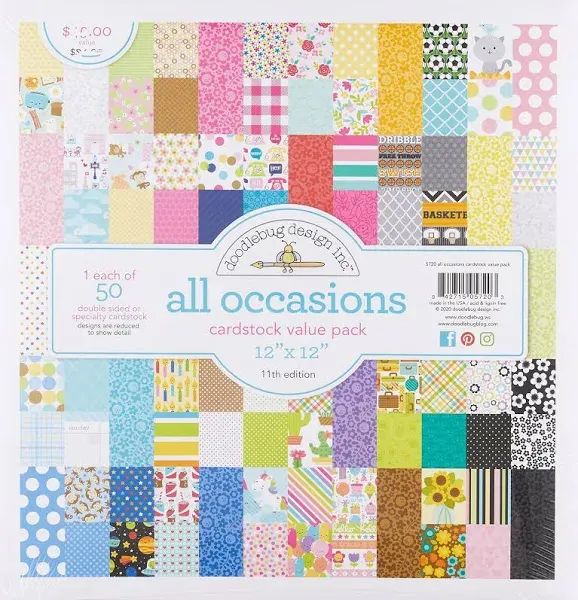 Doodlebug Value Kit Cardstock 12"x12" 50/Pkg Seasons