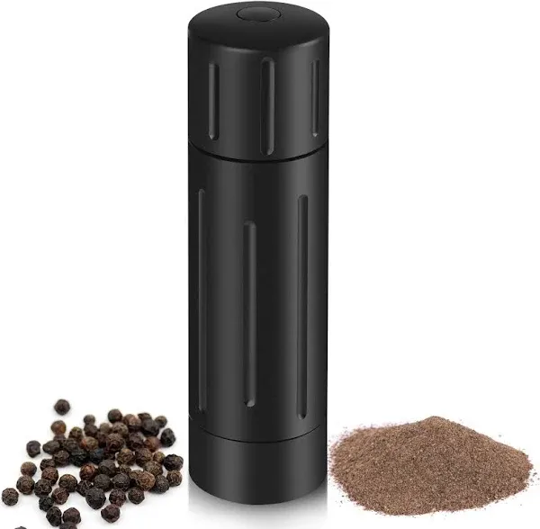 Pepper Grinder Mill, Professional Grade Aluminum Manual Pepper Mill, Refillable High Output Heavy Duty Pepper Grinder with Adjustable Coarseness, Stainless Steel Blade, Lock Button Design