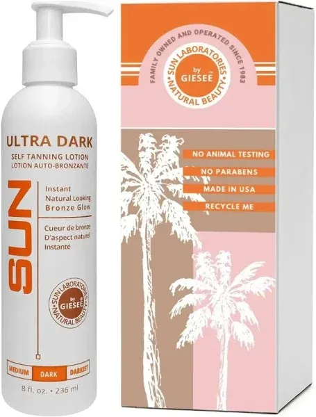 Sun Laboratories By Giesee Ultra Dark Self Tan Lotion 8 oz For Body and Face