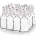 Wedama Spray Bottle, 2 oz Fine Mist Glass Spray Bottle, Little Refillable Liquid Containers for Watering Flowers Cleaning (16 Pack, Clear)