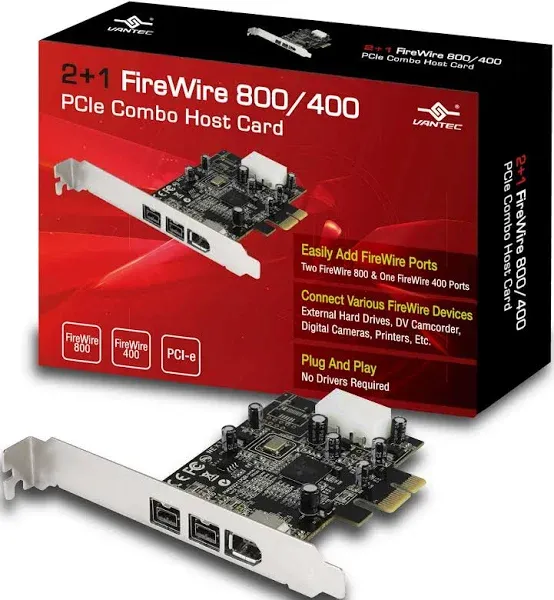 Vantec 2+1 FireWire 800/400 PCIe Combo Host Card