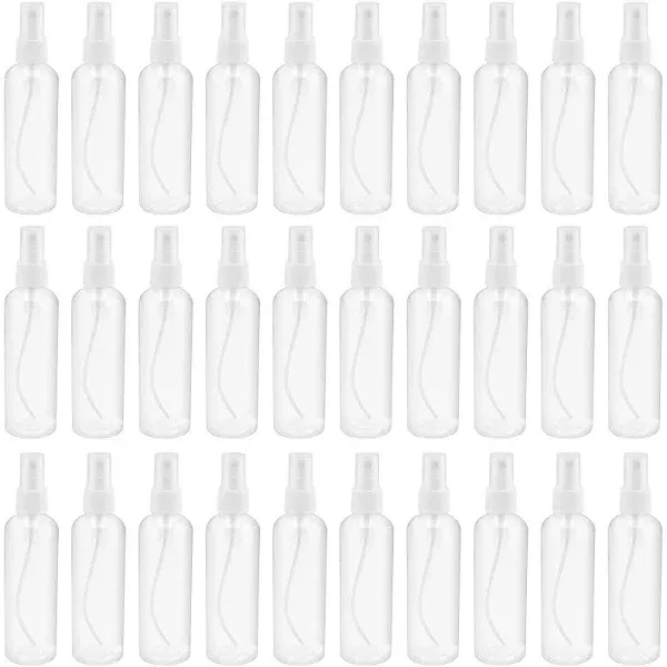 SINJEUN 30 Pack Clear Plastic Spray Bottles with Caps