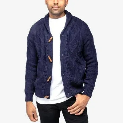 X RAY Mens Cardigan Sweater, Shawl Collar Cable Knit Button Down Cardigan Sweaters for Men Sweaters for Men Big and Tall