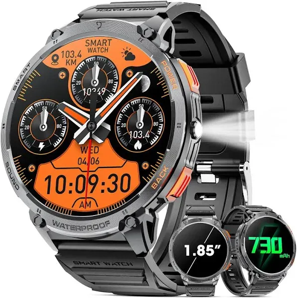 1.85" HD Smart Watch with LED Flashlight