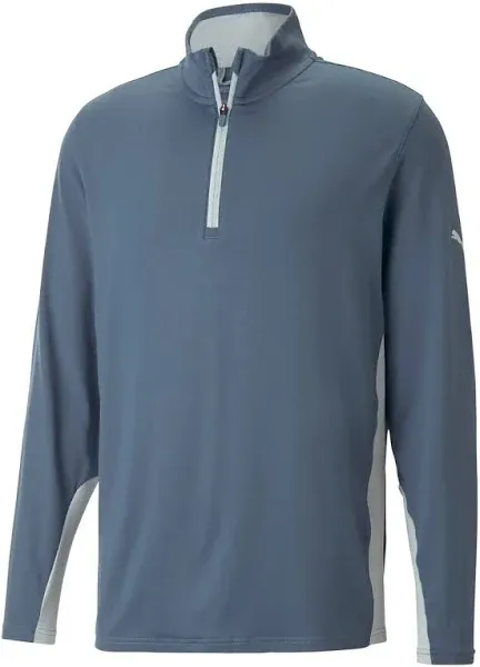 NWT MEN&#039;S PUMA GAMER 1/4 ZIP PULLOVER, SIZE: L, COLOR: EVENING SKY/HIGH RISE(M5)