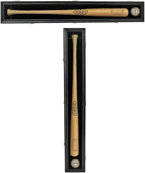 Premium Beechwood Baseball Bat Display Case with UV Protection - Wall Mounted