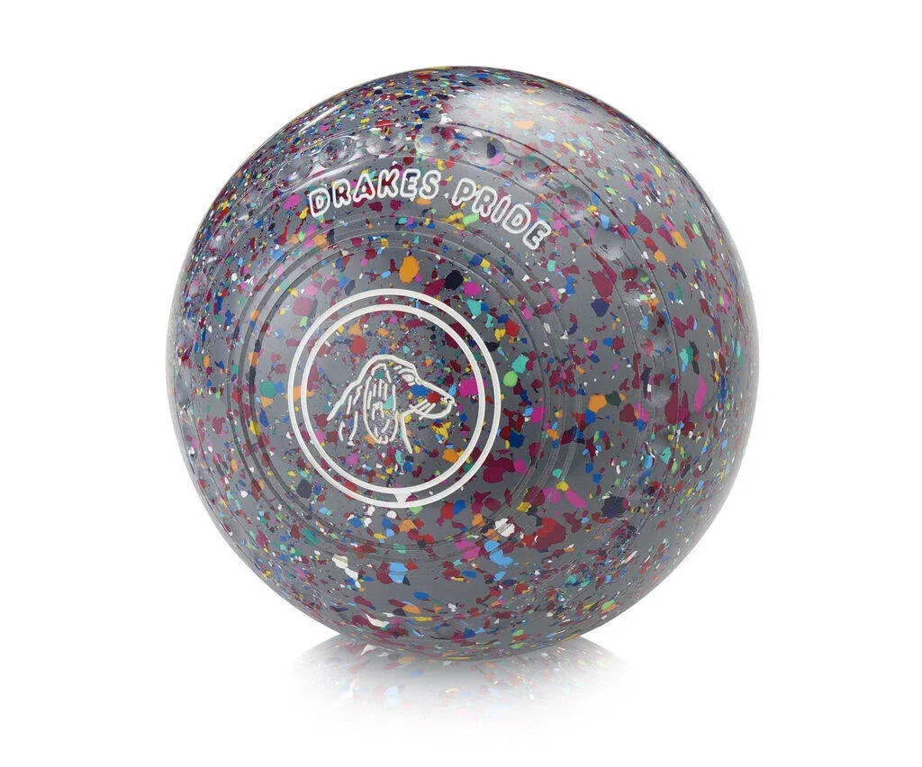 Drakes Pride Professional Bowls - Grey Harlequin, Gripped, Size 3, Heavy (UK)