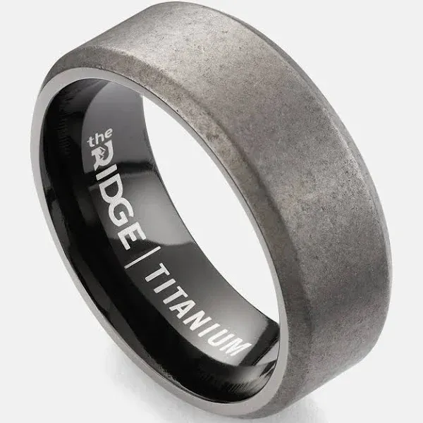 Ridge Titanium Tungsten Wedding Band with Silicone Band