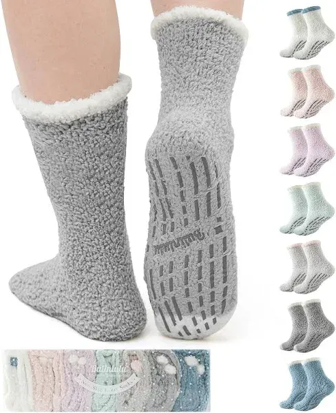 Women's Fuzzy Slipper Socks (7 Pairs)