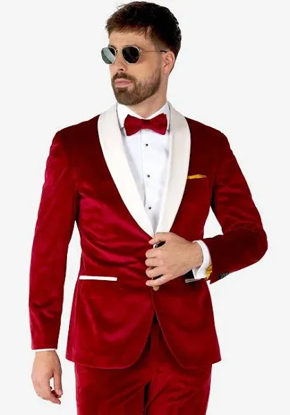 Men's OppoSuits Modern-Fit Velvet Vibes Classy Santa Christmas Novelty Suit Set