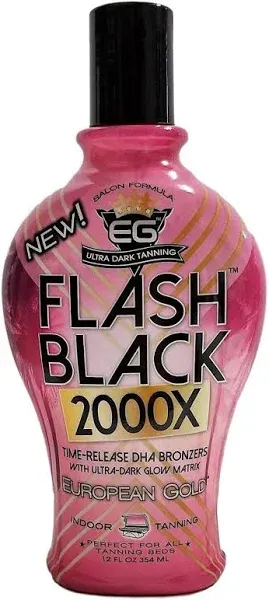 Flash Black 2000X Tanning Lotion Bronzer 12 oz by European Gold NEW