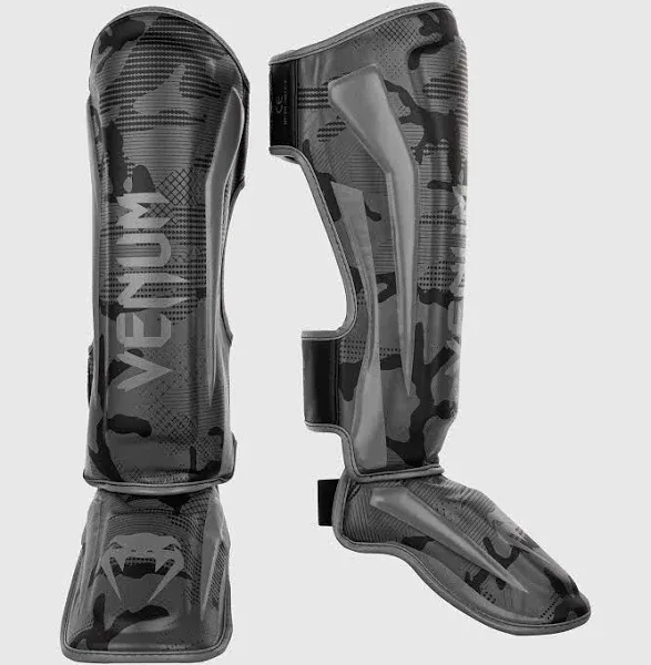 Venum Elite Shin Guards - Black/Dark Camo