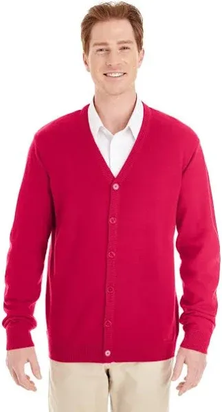 Harriton Men's Pilbloc V-Neck Button Cardigan Sweater