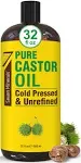 100% Pure Cold Pressed Premium Castor Oil - 3.38 fl oz Bottle - Exp. 09/2026 USA