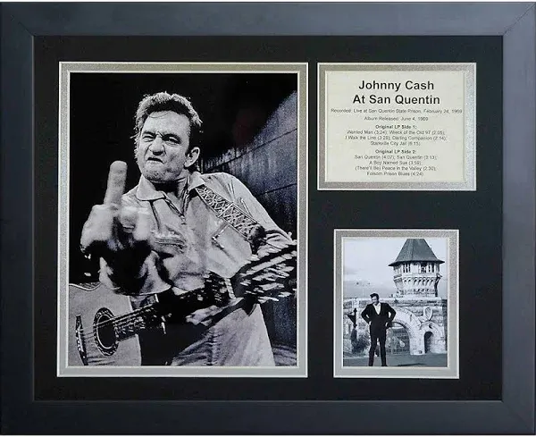 Johnny Cash at San Quentin Collectible | Framed Photo Collage Wall Art Decor ...