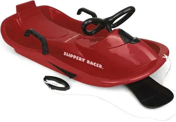 Slippery Racer Downhill Derby Kids Steerable Snow Sled