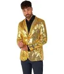 Suitmeister Men's Sequins Gold Blazer, Medium