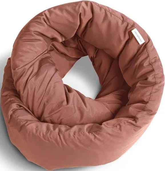 Soft Breathable Infinity Pillow - Multi-Use Neck and Lumbar Support in Burgundy