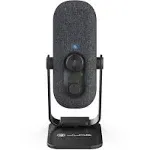 JLab Go Talk USB Microphone, Black, USB-C Output, Cardioid or Omnidirectional, 96k Sample Rate, 20Hz, 20kHz Frequency Response, Volume Control and Quick Mute, 3.5mm AUX, Plug and Play