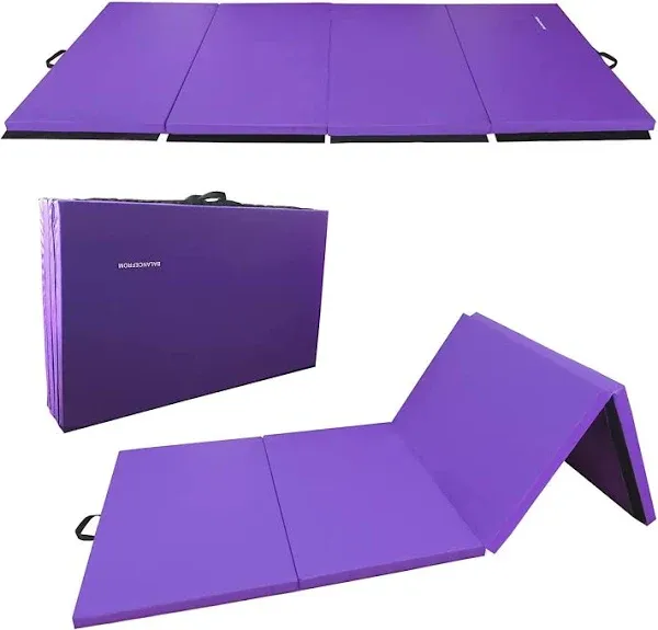 BalanceFrom Folding Gymnastics Mat, Home Gym Floor Tumbling Equipment, 4&#039; x 1...