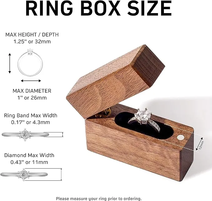 Wislist Wooden Engagement Ring Box