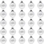 Creative Hobbies - Bulk Value Pack of 25 Pcs - 67mm (2-5/8 inch) Round Clear Plastic Ball Ornaments - Great for Crafting DIY