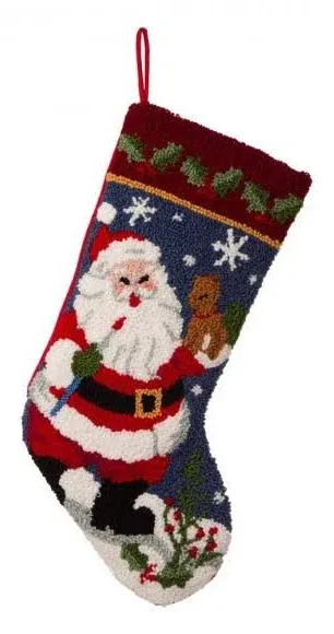 Glitzhome Hooked Christmas Stocking