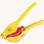 Zulay Kitchen 2-in-1 Lemon Squeezer, Bright Yellow and Red