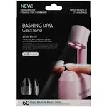 Dashing Diva GelXtend Starter Kit - Clear Medium Round - Press On Nails with LED Lamp - Lasts Up to 14 Days - Clear Customizable Gel Nails - No-Soak