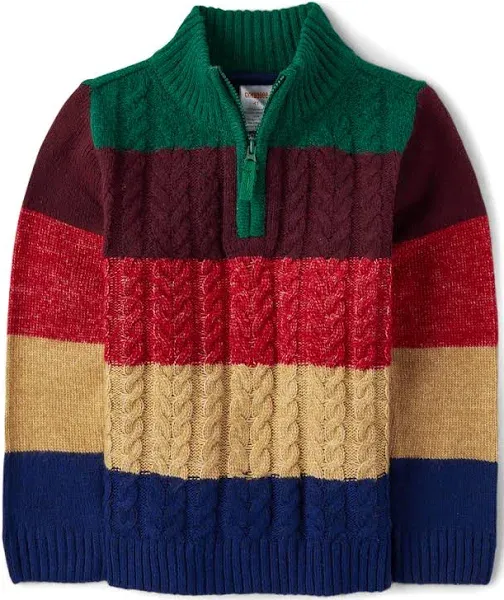 Gymboree Boys' Striped Half Zip Sweater