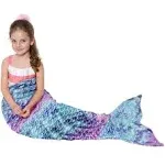 Catalonia Kids Mermaid Tail Blanket, Super Soft Plush Flannel Sleeping Snuggle Blanket for Girls, Galaxy, Fish Scale Pattern, Gift Idea