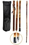 3pc 55” Detachable Collapsible  Walking Hiking Stick With Metal Tip For Traction