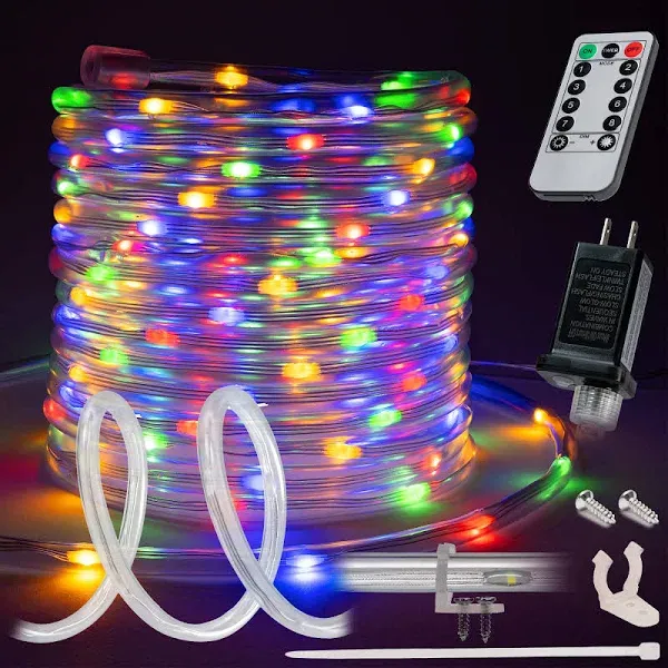 WYZworks Colorful LED Rope Light 8 Modes Waterproof Outdoor Accent Lighting Remote