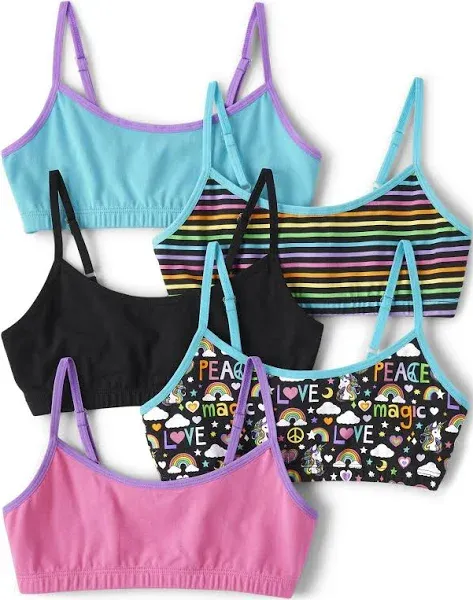 The Children's Place Girls' Peace Bralette 5-Pack