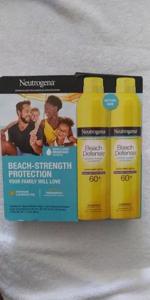 Neutrogena Beach Defense Sunscreen Spray SPF 60+ 8.5 Ounce (2-Pack)