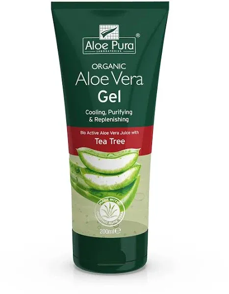 💚 Aloe Pura Organic Aloe Vera Gel &amp; Tea Tree 200ml