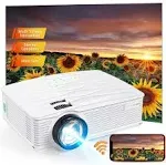 Projector, Poner Saund WiFi Mini Projector 1080p Supported Home Outdoor, VGA