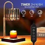 Yuichoy Candle Warmer Lamp with Timer, Dimmable Electric Candle Wamer Adjustable Height, Glass Modern Candle Melter Lamp, Black