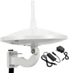 Antop Omnidirectional TV Antenna Outdoor, Digital Amplified HDTV Aerial for Smart TV and Old TV, Built in 5G LTE Filter, Supports Outdoor/RV/Attic Use, Include 33ft Coax Cable, 65 Miles Range