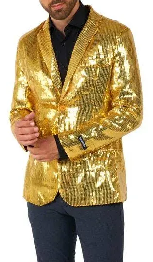 SUITMEISTER Sequins Party Blazer for Men - Slim Fit - Shiny Christmas, NYE, Prom Party Jacket