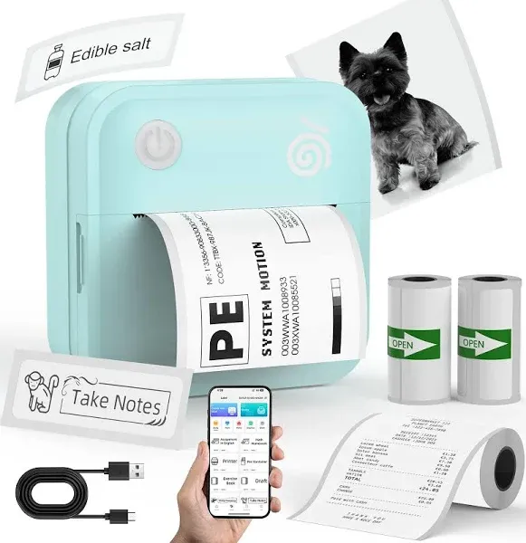 Label Maker - Portable Thermal Label Printer, Bluetooth Shipping Label Printe...