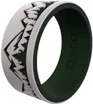 Men's Ridgeline Silicone Ring in Grey/Forest Green Size 11