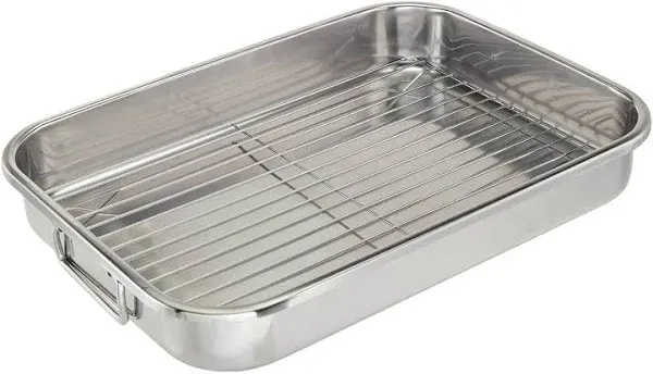 Cook Pro 16.5" Stainless Steel Lasagna and Roasting Pan with Rack