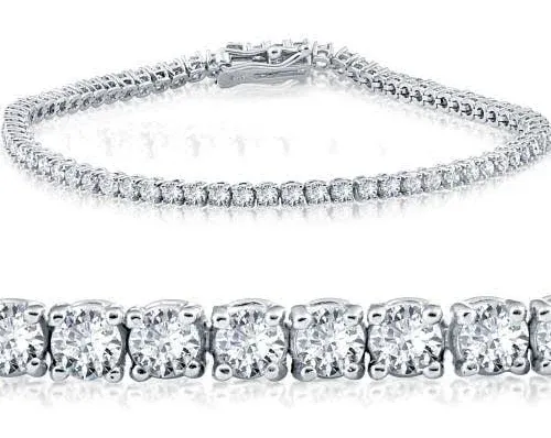 Bliss Diamond 3 Carat Round Lab Grown Diamond Tennis Bracelet in 14K White Gold