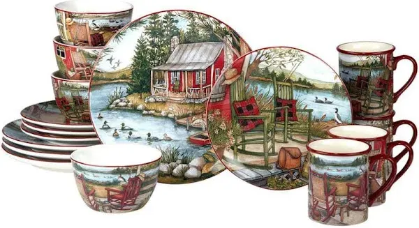 Certified International Lake Retreat 16 PC Dinnerware Set, Service for 4 - Multi