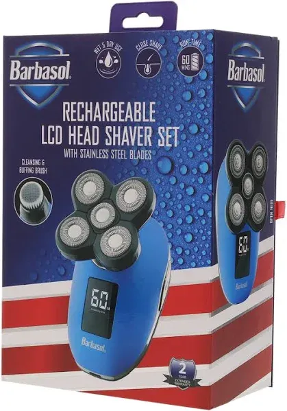 Barbasol rechargeable LCD HEAD SHAVER SET