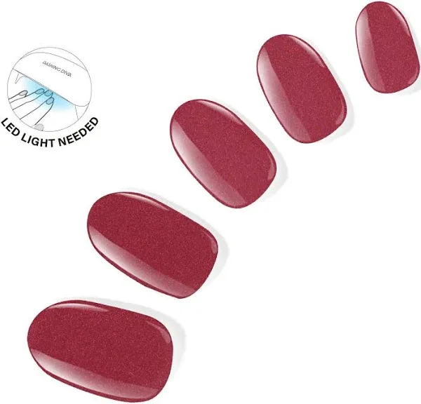 Dashing Diva Red Dahlia Glaze Semi Cured Gel Nail Polish Strips