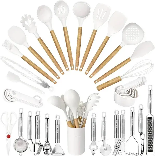 35 PCs Cooking Utensils Set W/ Grater Tongs Spoon Spatula Turner Kitchen Tools