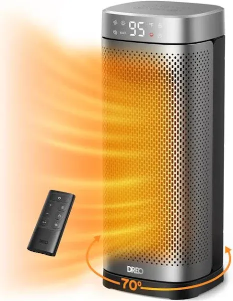 Dreo Space Heaters for Indoor Use, 16 Inch Fast Heating Portable Heaters with Remote, 12H Timer, 70° Oscillation, Overheat Protection, Safety Heat, Large PTC Ceramic Electric for Bedroom Home Office