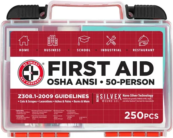 Be Smart Get Prepared 250 Piece First Aid Kit